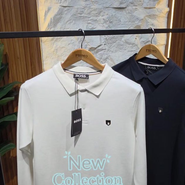 Polo blanc Boss — Manches longues