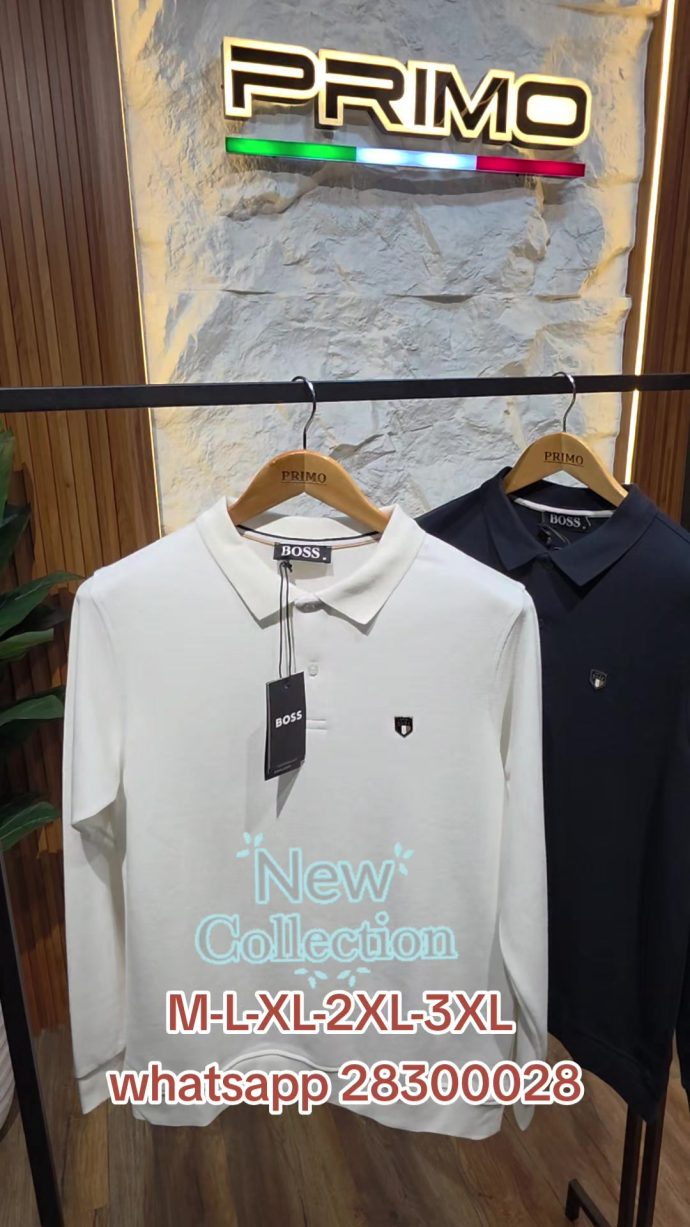 Polo blanc Boss — Manches longues