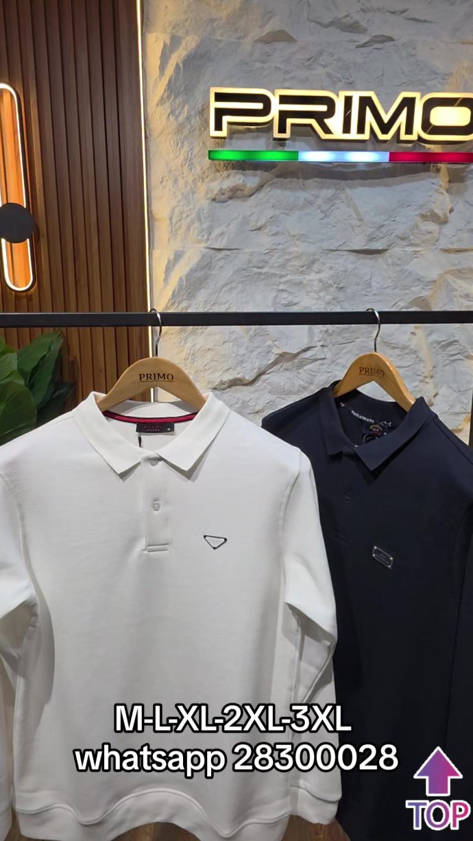 Polo blanc col V — Logo brodé